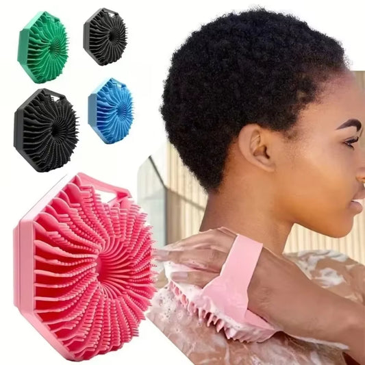 2025 Silicone Body Brush Showering Foam Shower Exfoliating Bath Massage Brushe Polygonal Handheld Body Scrubber Skin Cleaning