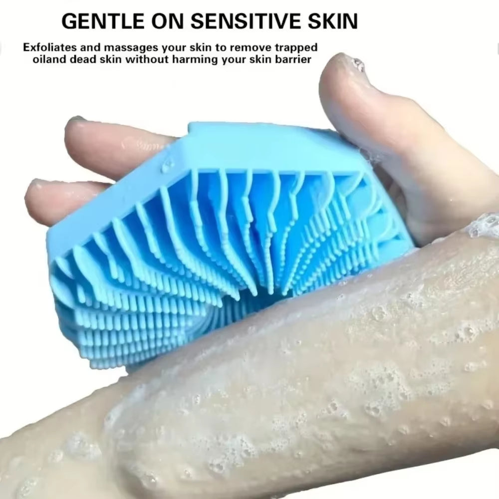 2025 Silicone Body Brush Showering Foam Shower Exfoliating Bath Massage Brushe Polygonal Handheld Body Scrubber Skin Cleaning
