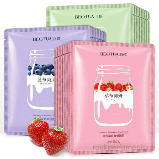 BEOTUA Blueberry Strawberry Avocado Face Mask Natural Fruit Extracts Facial Masks Moisturizing anti Acne Skin Care Masks