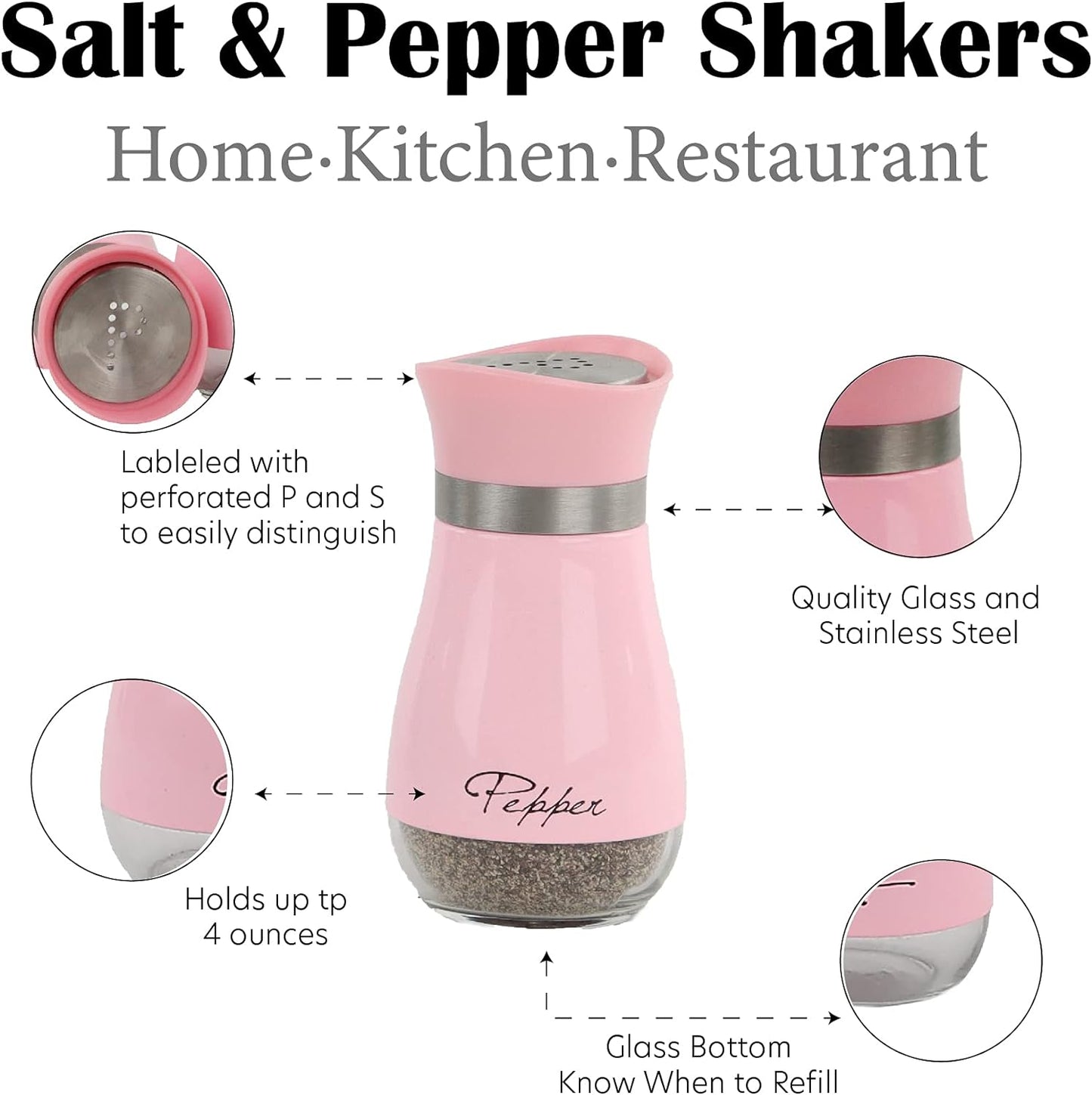 Basic Salt & Pepper Shakers - Pink