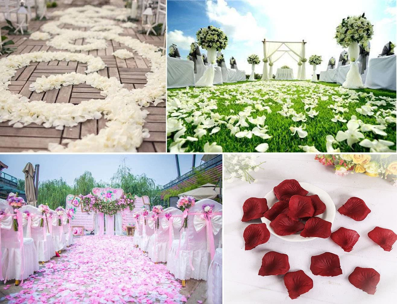 1000 Pieces Pink Rose Petals Artificial Fake Rose Petals Wedding Party Decorations, Light Pink