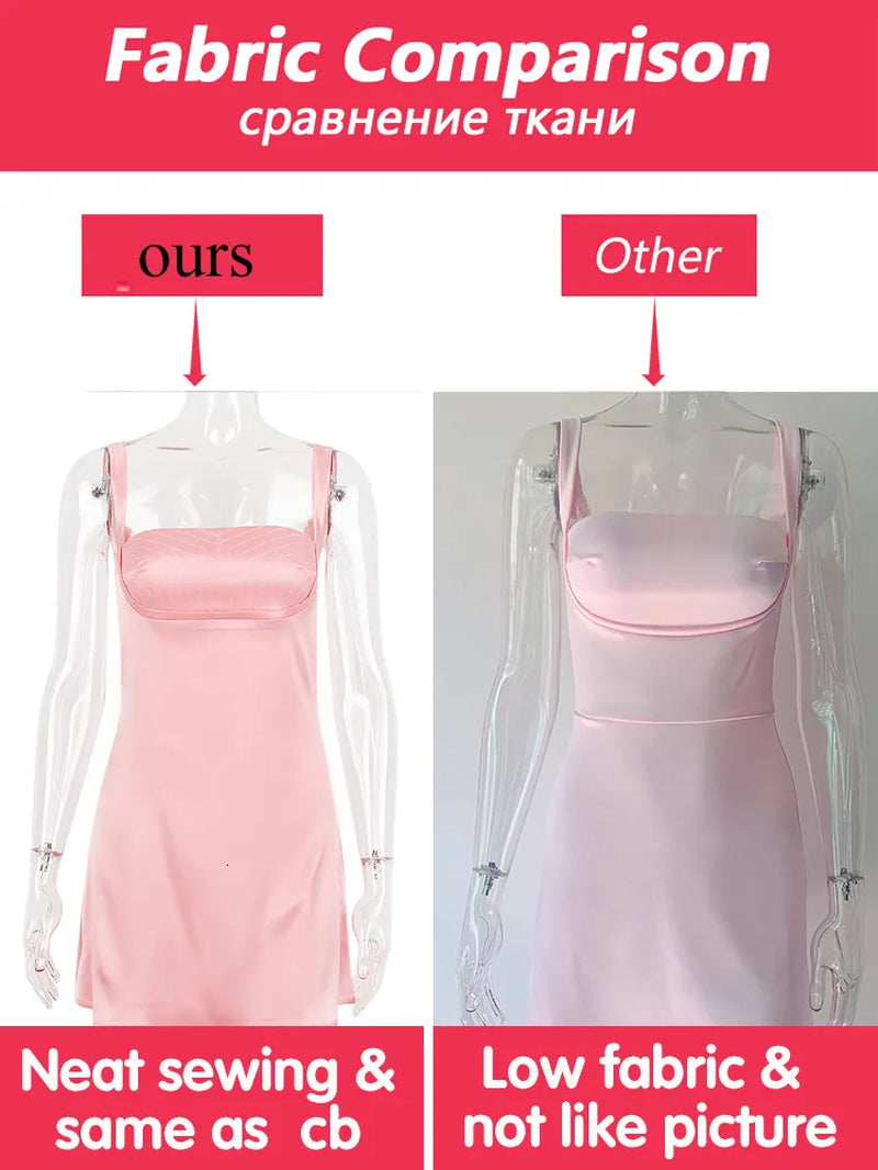 Casual Dresses Birthday Dress for Women Aline Pink Dress Sexy Satin Holiday Party Dresses Mini Casual Spaghetti Strap Graduation Dress Stretch 230227