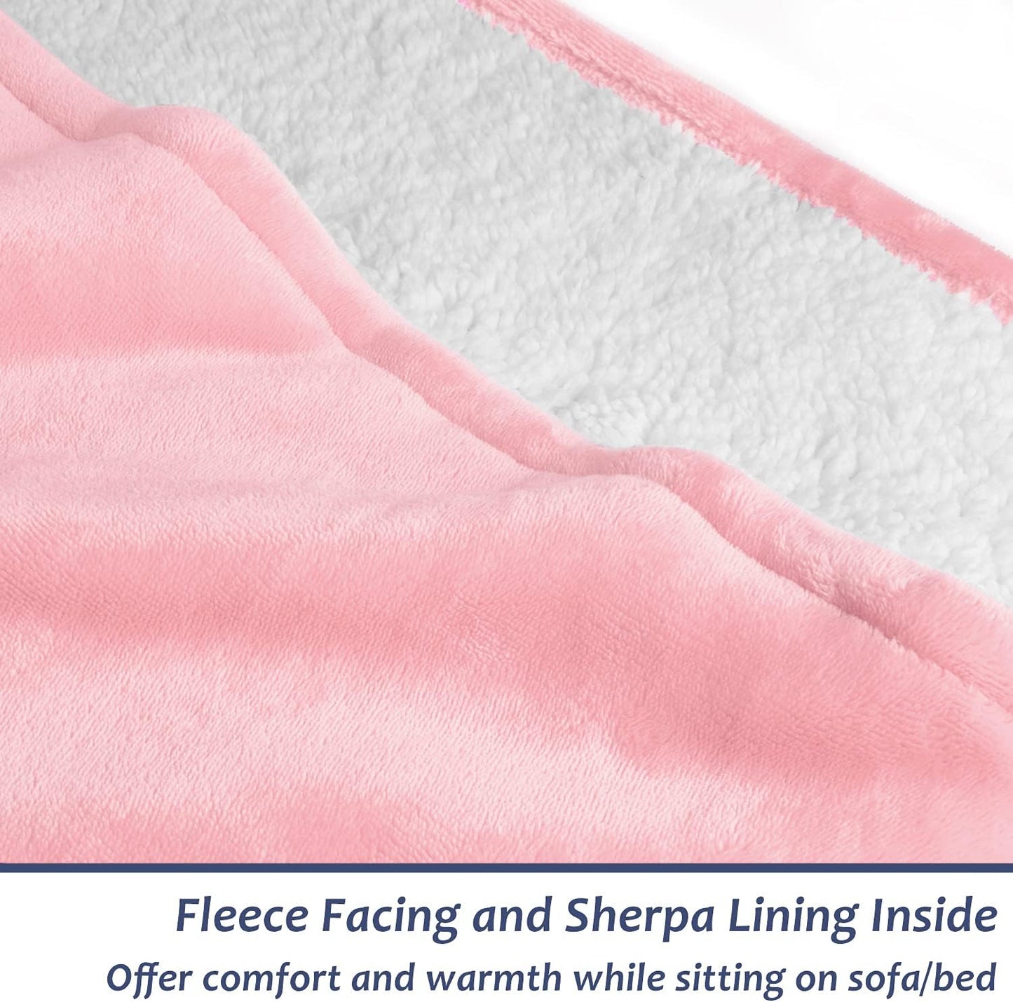 Wearable Blanket Hoodie for Kids - Warm Soft Gift, Oversized Cozy Sherpa Fleece Sweatshirt Pullover for Teens, Girls, Boys, Large Pocket, Pink