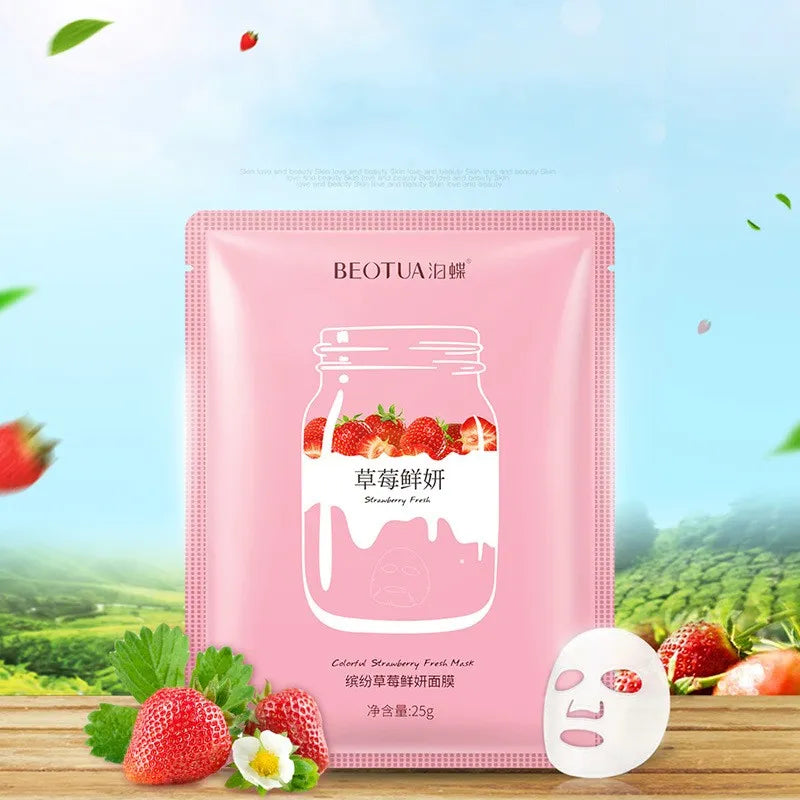 BEOTUA Blueberry Strawberry Avocado Face Mask Natural Fruit Extracts Facial Masks Moisturizing anti Acne Skin Care Masks