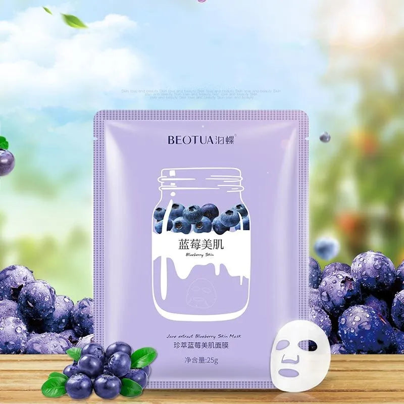 BEOTUA Blueberry Strawberry Avocado Face Mask Natural Fruit Extracts Facial Masks Moisturizing anti Acne Skin Care Masks