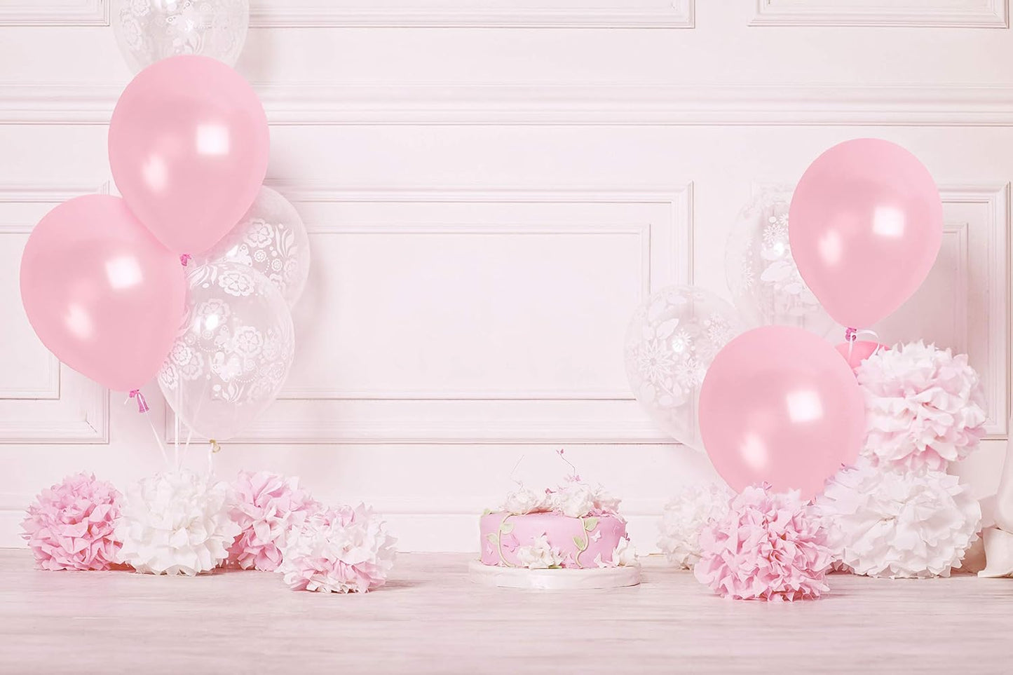 Light Pink Balloons - Pearlized Metallic, Blush Baby, Macaron, Pastel, 100 Soft Pearl Pink Nude 12 Inch Latex Balloons
