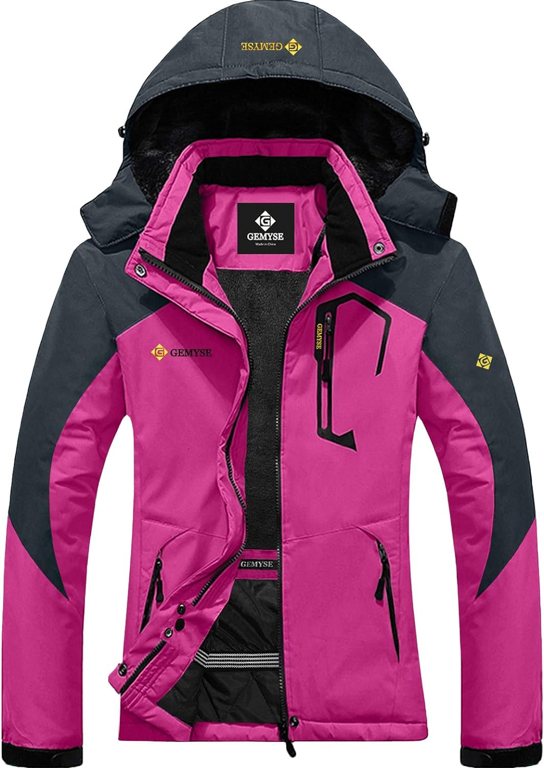 Women'S Ski Snow Jacket Warm Winter Waterproof Coat Snowboard Rain Jacket Hooded Windproof Windbreaker