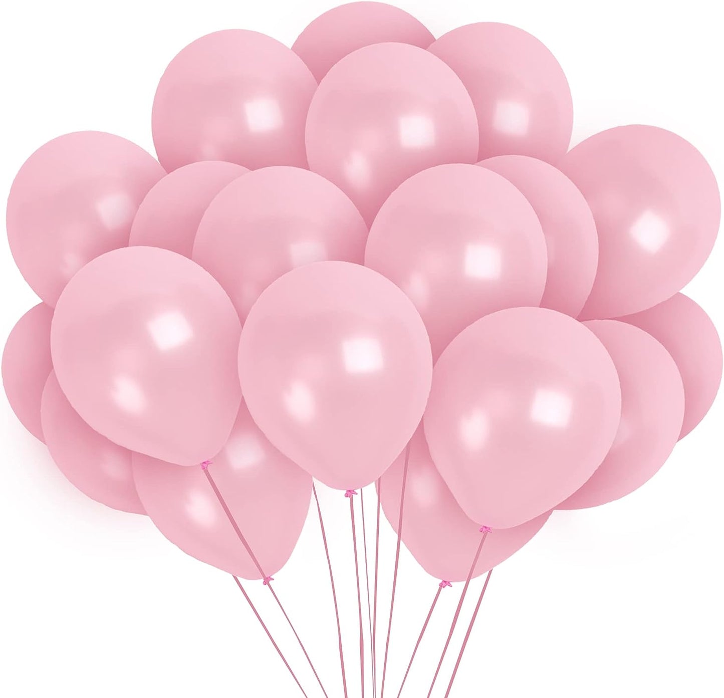 Light Pink Balloons - Pearlized Metallic, Blush Baby, Macaron, Pastel, 100 Soft Pearl Pink Nude 12 Inch Latex Balloons