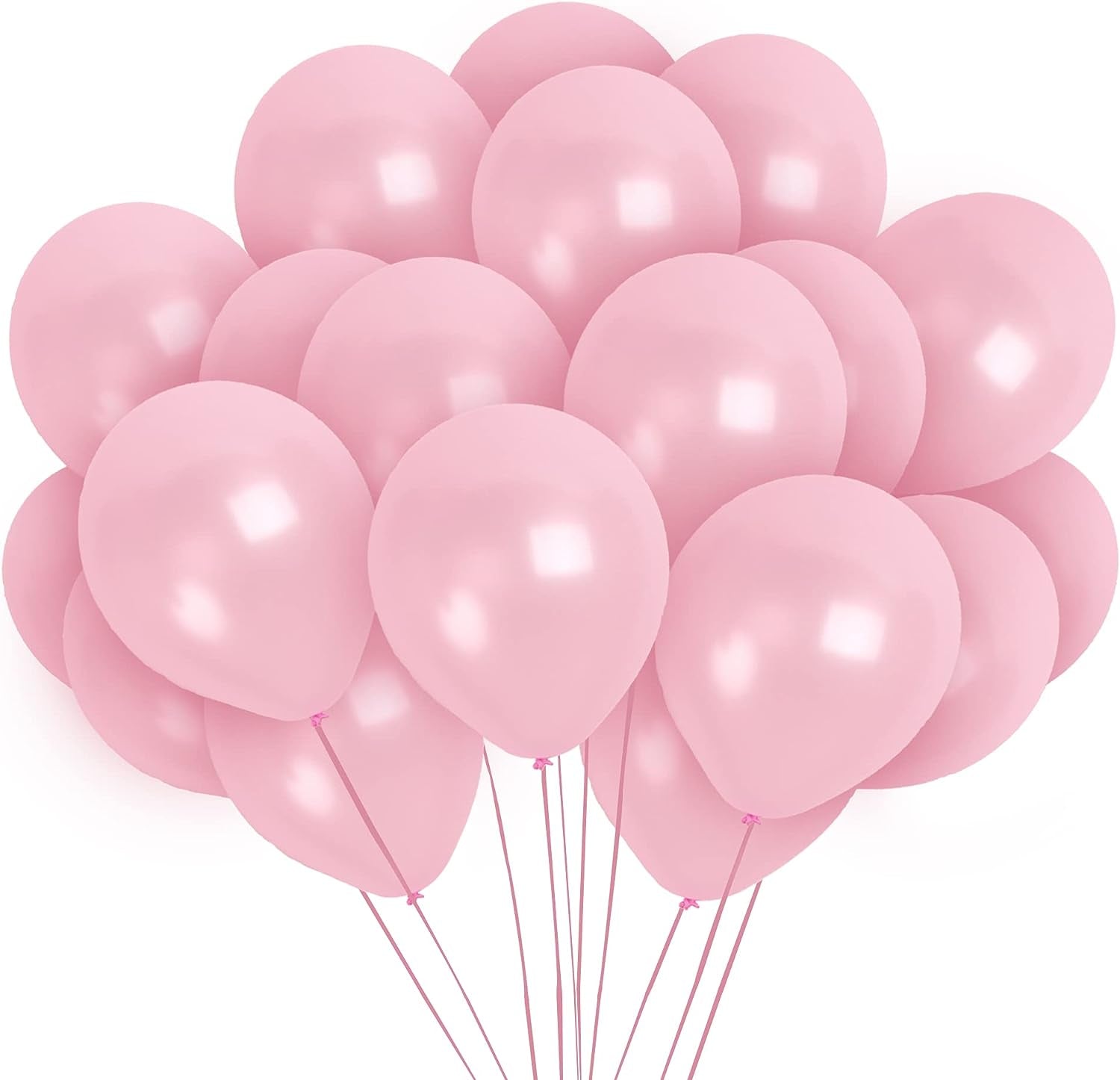 Light Pink Balloons - Pearlized Metallic, Blush Baby, Macaron, Pastel, 100 Soft Pearl Pink Nude 12 Inch Latex Balloons