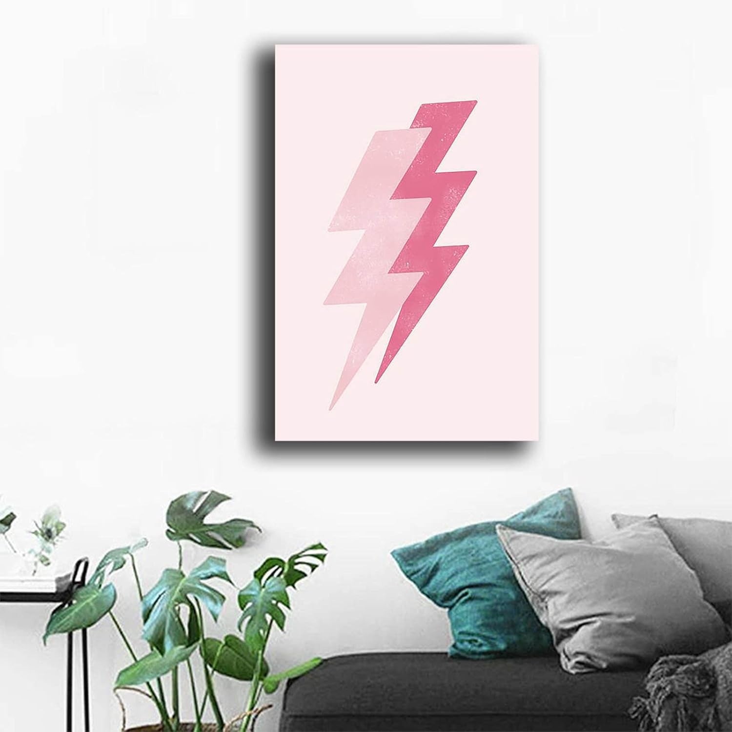 Pink Lightning Posters Pink Lightning Duo,Pink Aesthetic Room Decor Light Pink Wall Decor Wall Room Decoration-16X24Inch(40X60Cm)-Wooden Framed