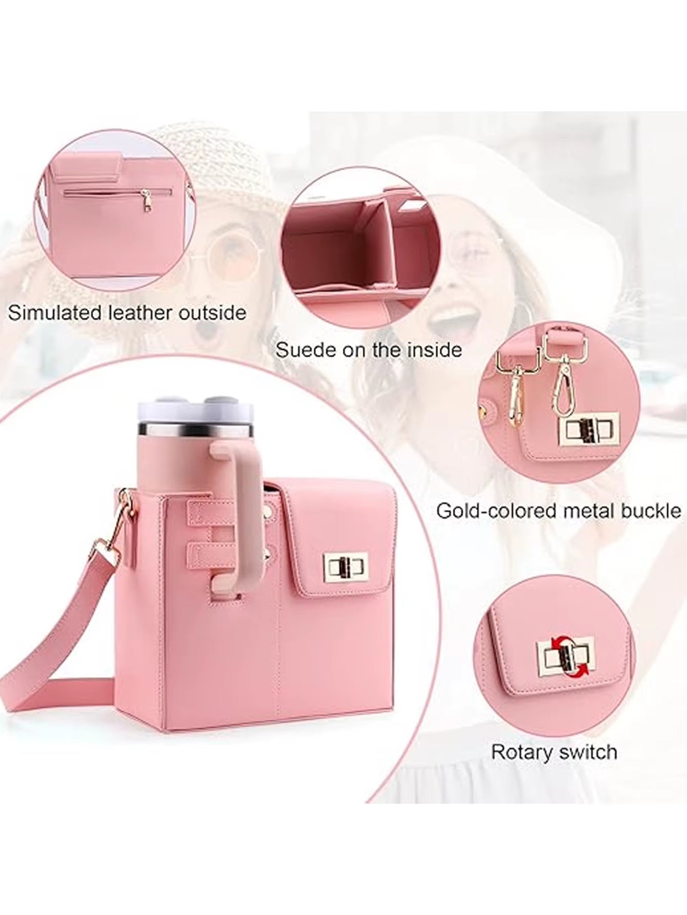 Outdoor Portable Crossbody Water Cup Protection Multifunctional Universal Water Bottle Storage Bag Single Shoulder Solid Color