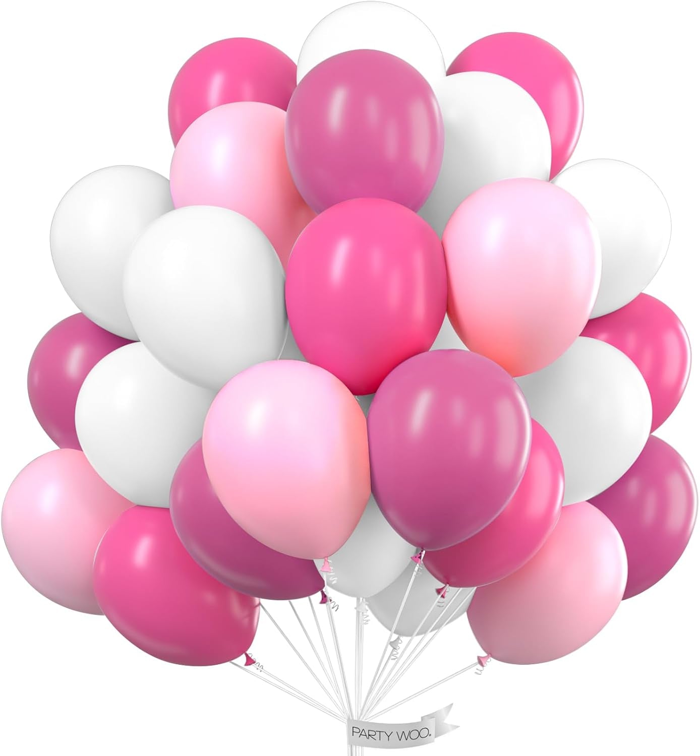 Pink Balloons 100 Pcs 12 Inch Hot and Light Pastel Pink Fuchsia White Balloons for Valentine'S Day Wedding Baby Shower Gender Reveal Princess Bachelorette Birthday Party Decorations