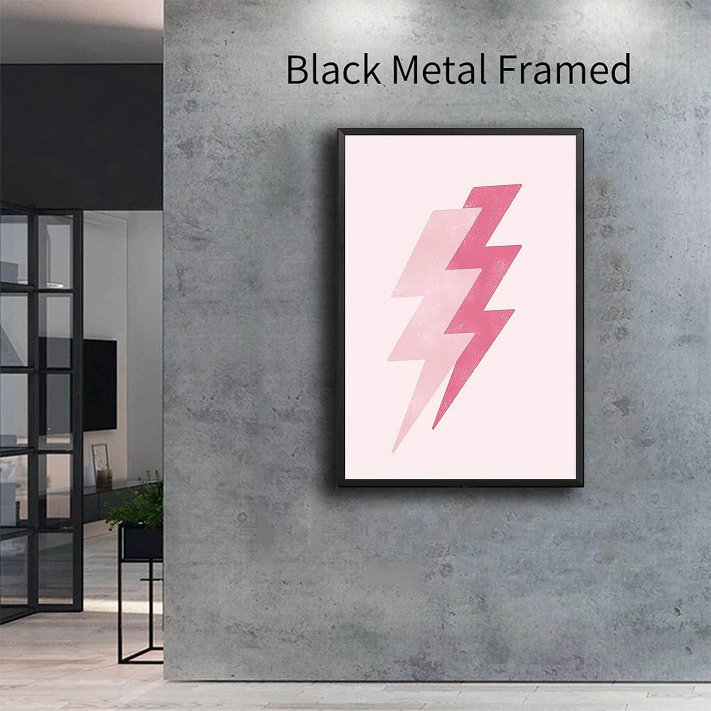 Pink Lightning Posters Pink Lightning Duo,Pink Aesthetic Room Decor Light Pink Wall Decor Wall Room Decoration-16X24Inch(40X60Cm)-Wooden Framed