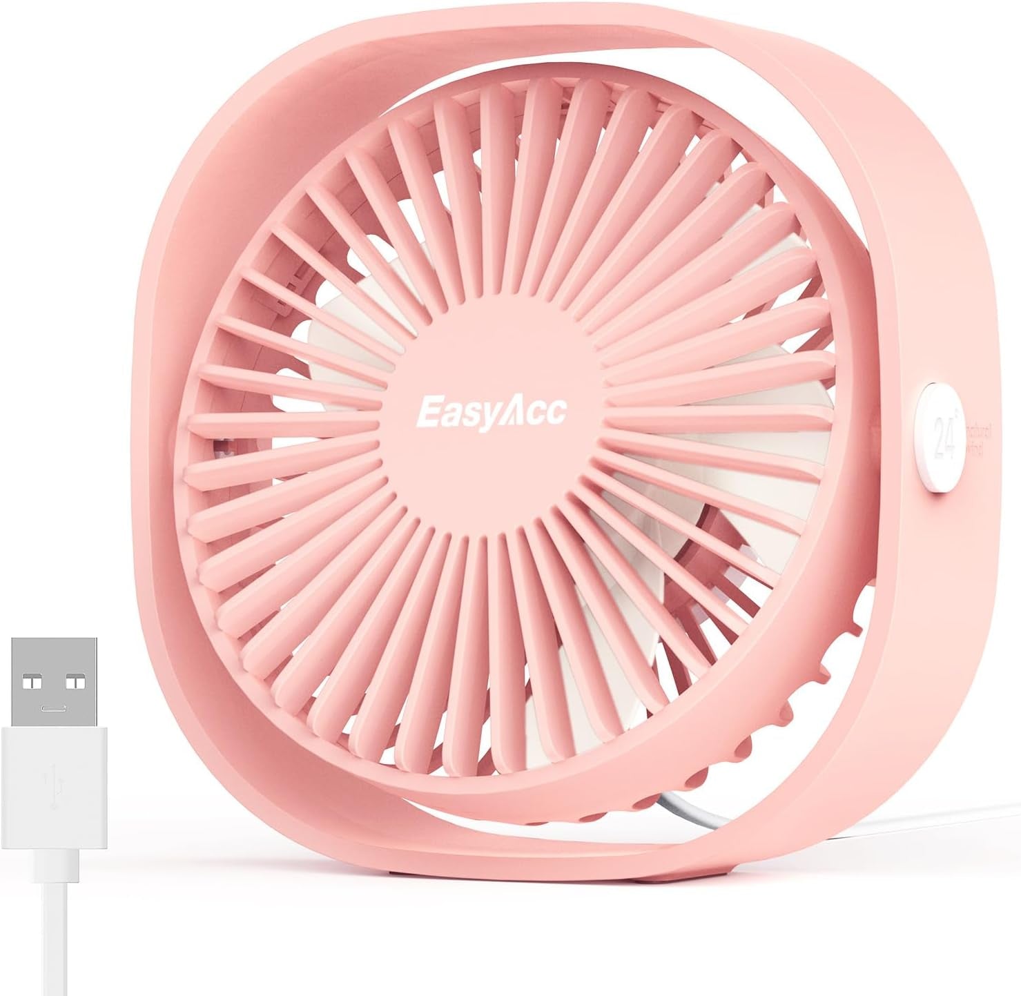 USB Small Desk Fan, Slumber Pod Fan [360°Rotatable Head &Powerful ] 3 Speeds Portable Personal Table Travel Fan for Sleeping Desk Cruise Ship Dorm Bedroom Office Office (No Battery)