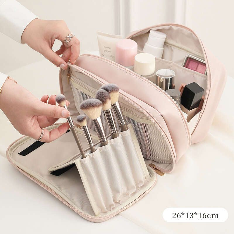 Makeup Bag for Women 2024 New Portable Large Capacity Makeup and Skincare Products, Paroned Storage Bag, Light , High-End