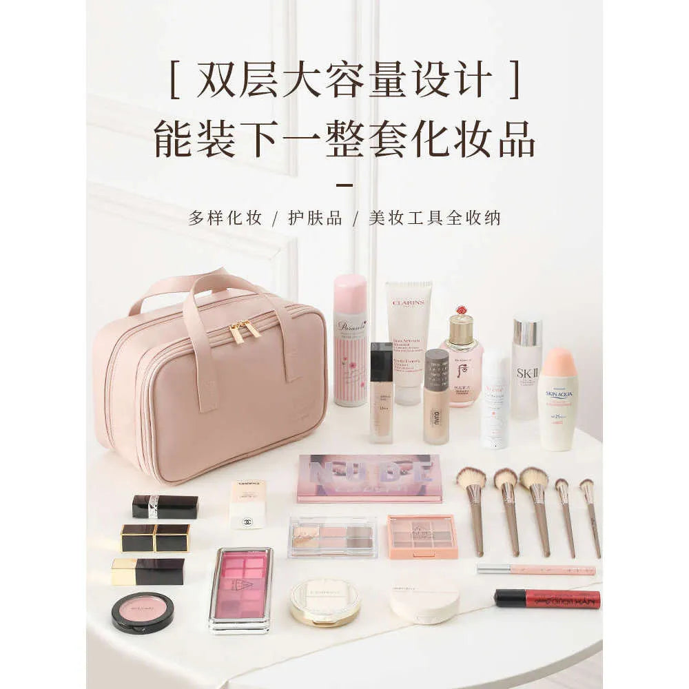 Makeup Bag for Women 2024 New Portable Large Capacity Makeup and Skincare Products, Paroned Storage Bag, Light , High-End