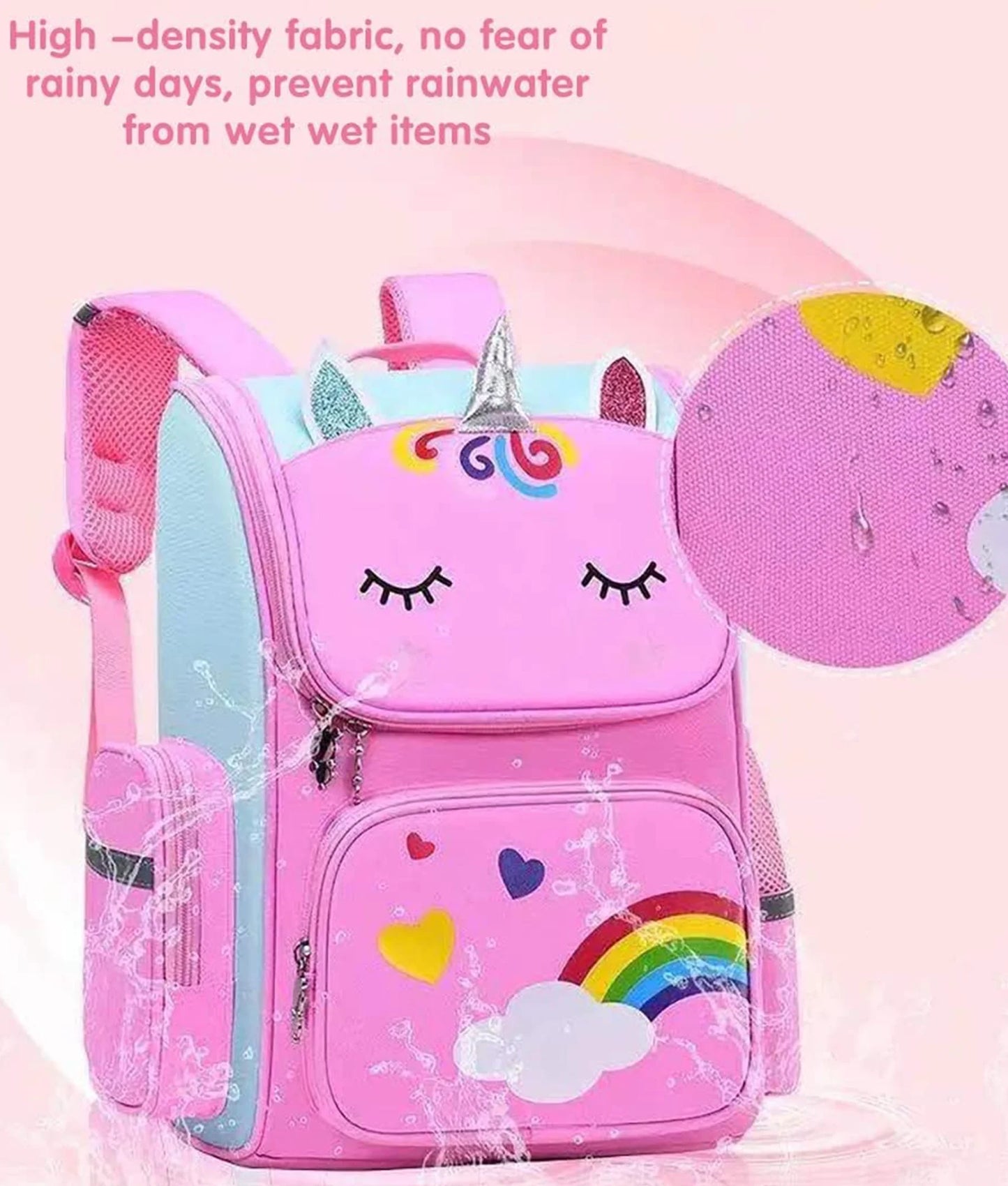 School Backpack Girls Bookbag, Lightweight Kids Backpack Durable Fashion Schoolbag, Pink
