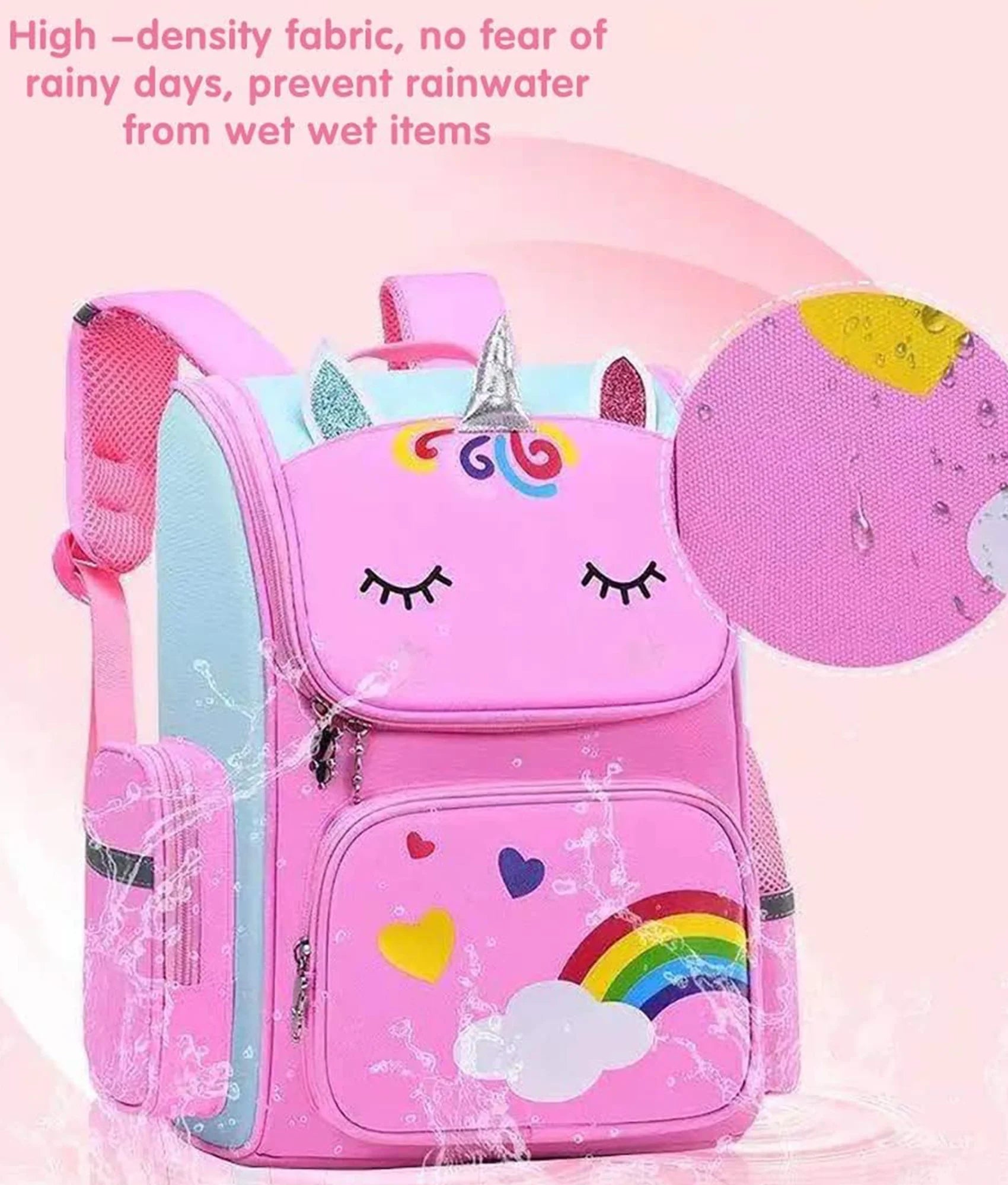 School Backpack Girls Bookbag, Lightweight Kids Backpack Durable Fashion Schoolbag, Pink