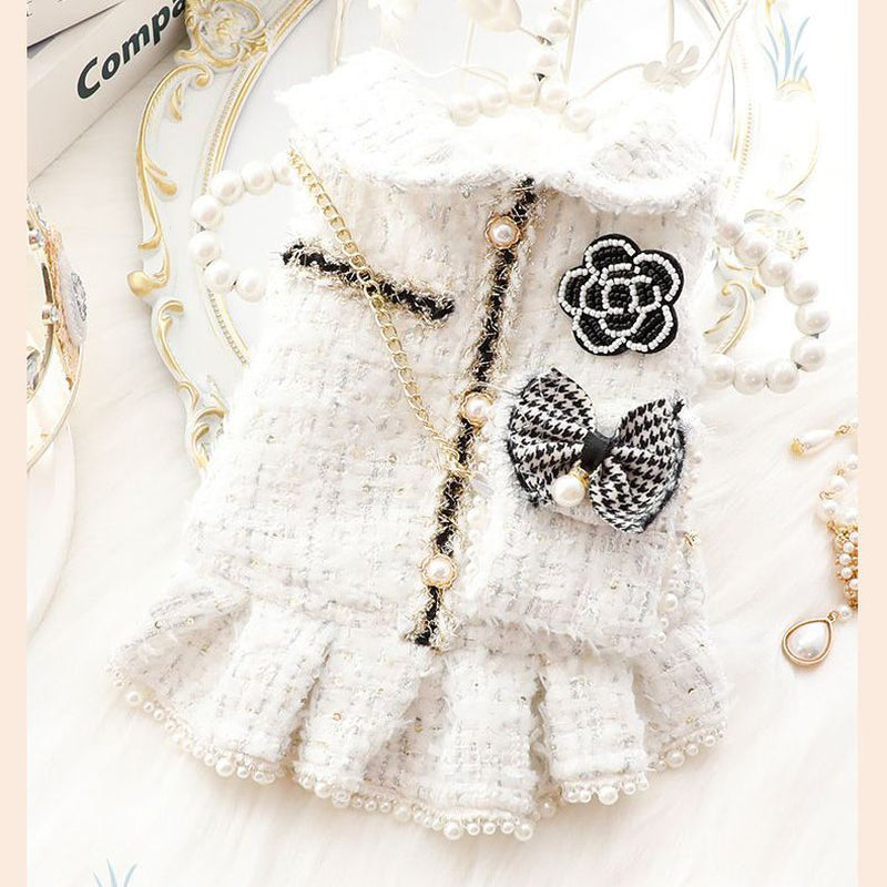 Ins New Winter Cat Dog Princess Dress Backpack Pink Fashion Design Thickened Skirt Dog Christmas Clothes