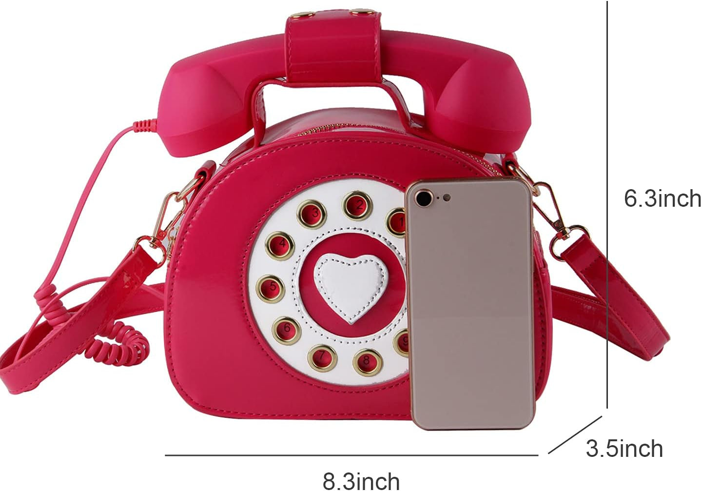 Fun Telephone Purse for Women Novelty Pink Phone Tote Handbags Top Handle Shoulder Crossbdoy Bag