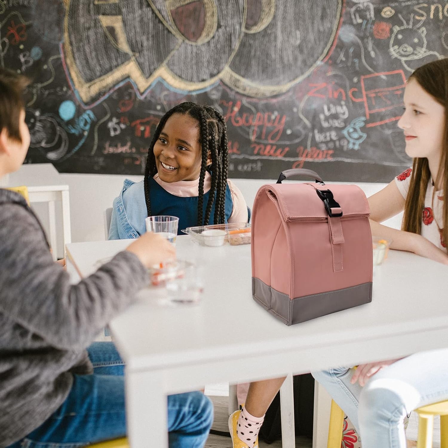 Insulated Lunch Bag Pink Lunch Box Small Cooler Bag for Women, Girls, Adults and Teens (Pink)