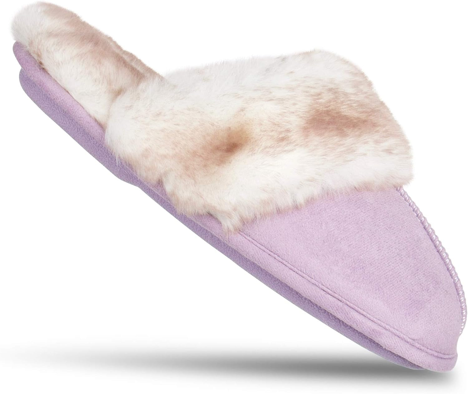 Women'S Comfy Faux Fur House Slipper Slip-On Scuff Memory Foam Soft Plush Lining