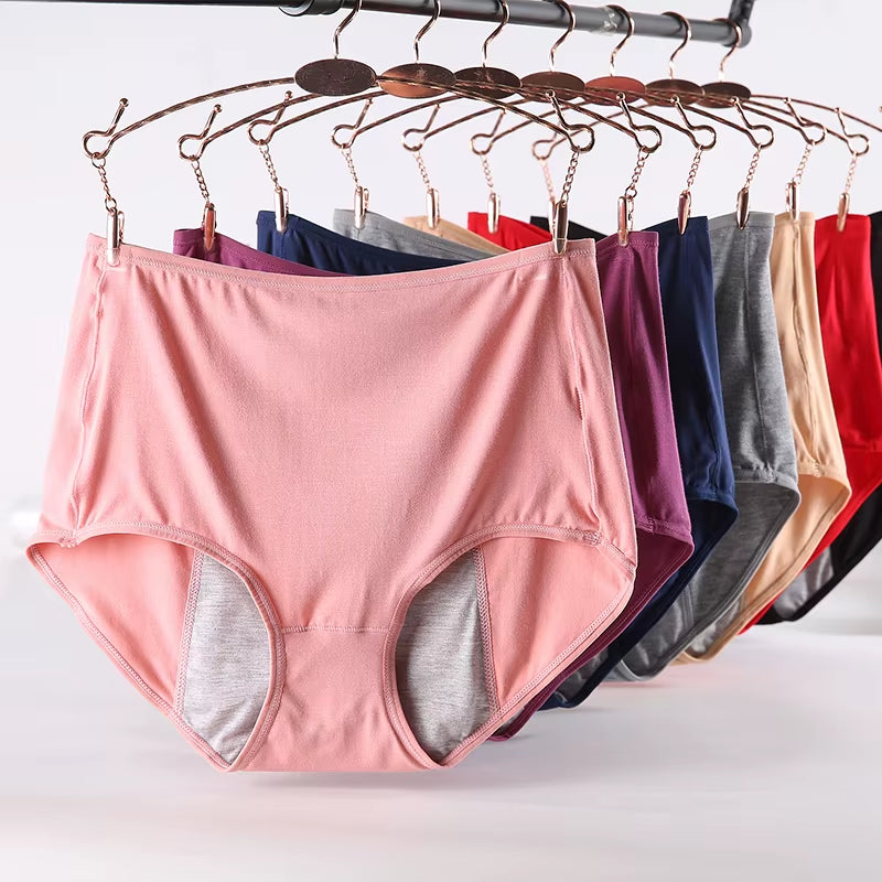 Large Size 4XL High Waist Period Panties for 110Kg Women Briefs Cotton Menstrual Panties Leak Proof plus Size Underwear