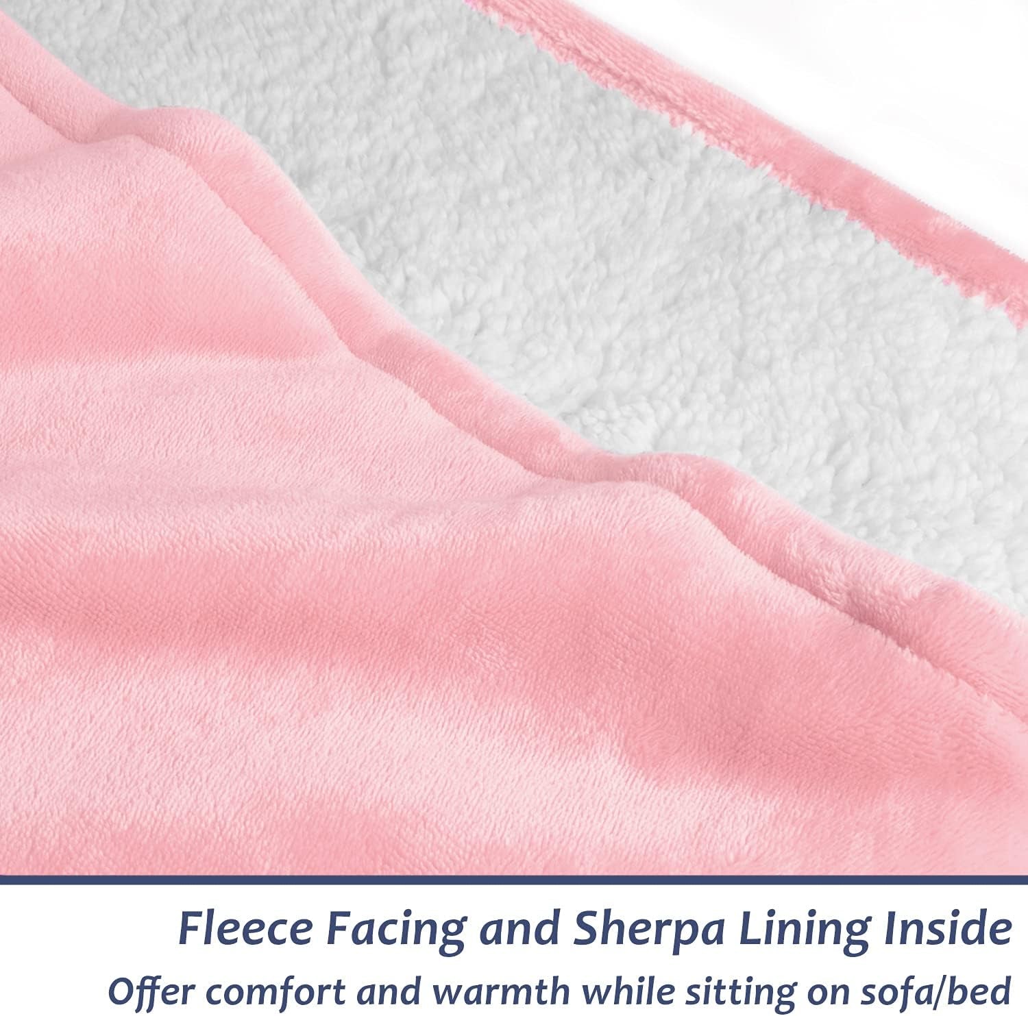 Wearable Blanket Hoodie for Kids - Warm Soft Gift, Oversized Cozy Sherpa Fleece Sweatshirt Pullover for Teens, Girls, Boys, Large Pocket, Pink