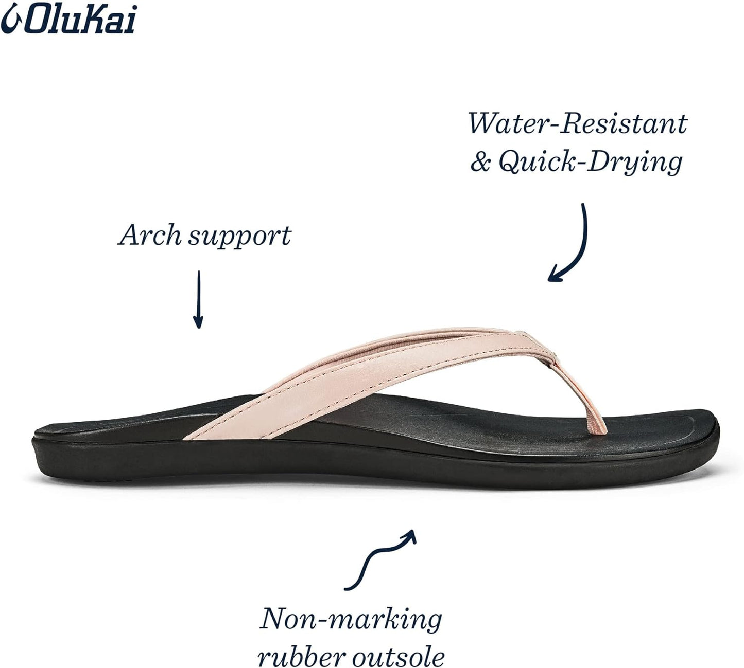 Ho'Opio Women'S Beach Sandals, Quick-Dry Flip-Flop Slides, Clean & Minimal Aesthetic, Water Resistant & Enhanced Traction, All-Day Comfort