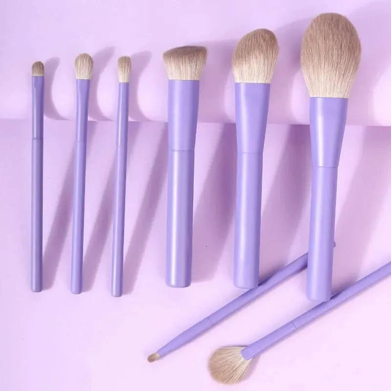 Pink Makeup Brushes Set Synthetic Hair Vegan 8 Pcs Foundation Eye Shadows Blending Powder Make up Brush Kit Tool S25519