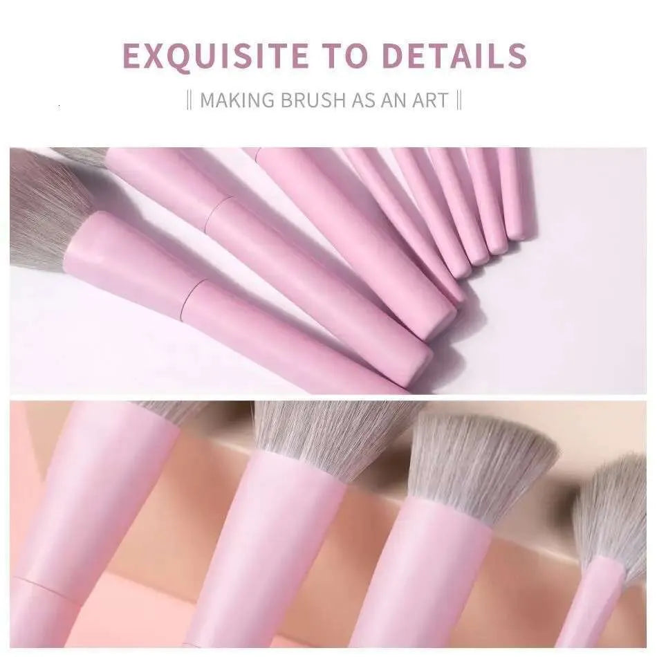 Pink Makeup Brushes Set Synthetic Hair Vegan 8 Pcs Foundation Eye Shadows Blending Powder Make up Brush Kit Tool S25519