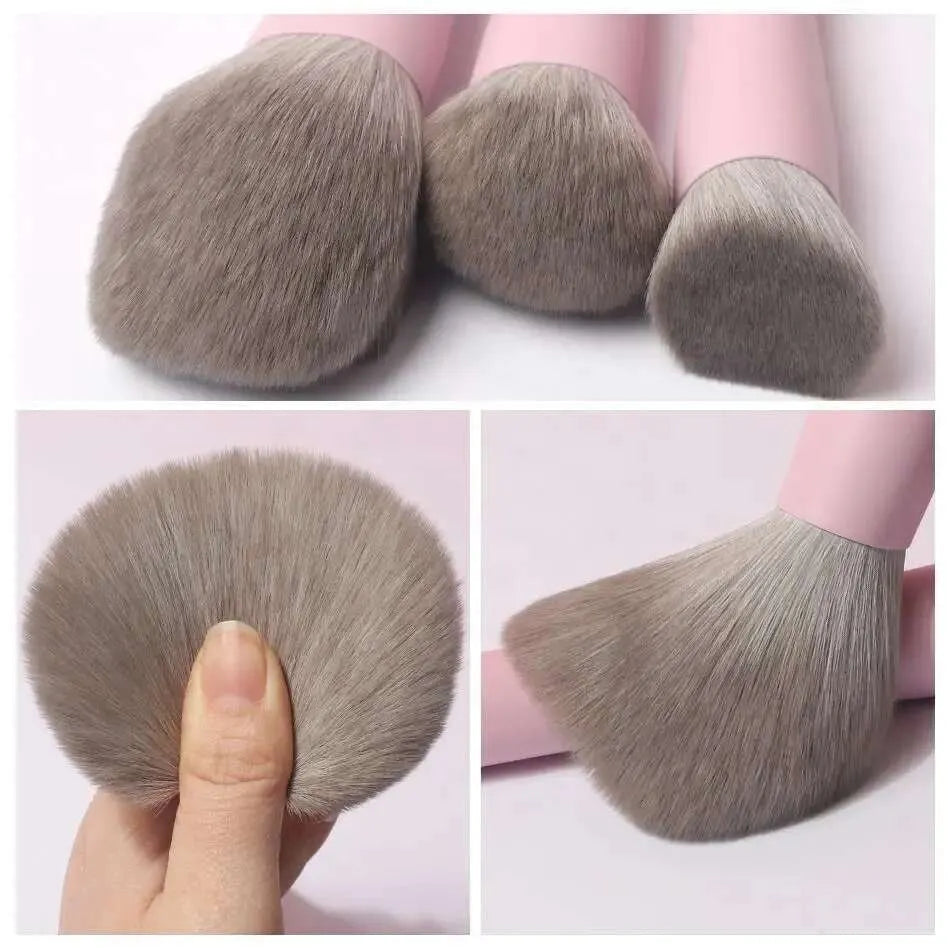 Pink Makeup Brushes Set Synthetic Hair Vegan 8 Pcs Foundation Eye Shadows Blending Powder Make up Brush Kit Tool S25519