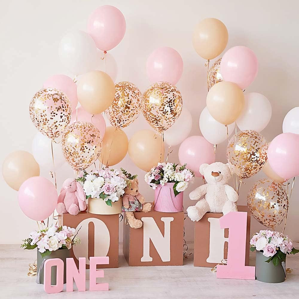 Pale Pink Balloons - Pastel Pink Balloons - Blush Pink Balloons - Matte Pink Balloons - Baby Pink Balloons 12 Inch - Large Pink Balloons - Light Pink Balloons - 36 Pink Balloons