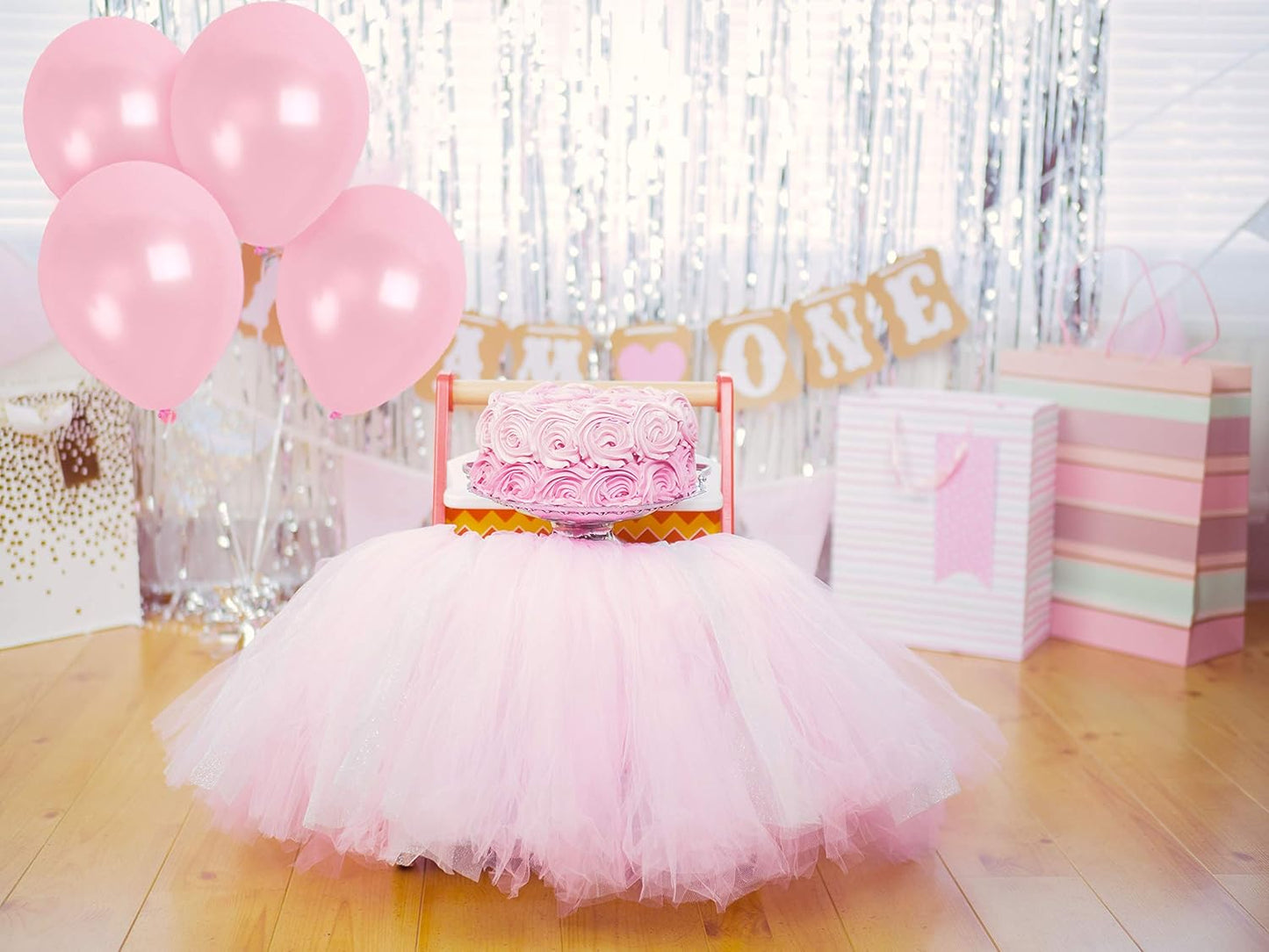 Light Pink Balloons - Pearlized Metallic, Blush Baby, Macaron, Pastel, 100 Soft Pearl Pink Nude 12 Inch Latex Balloons