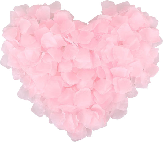 1000 Pieces Pink Rose Petals Artificial Fake Rose Petals Wedding Party Decorations, Light Pink