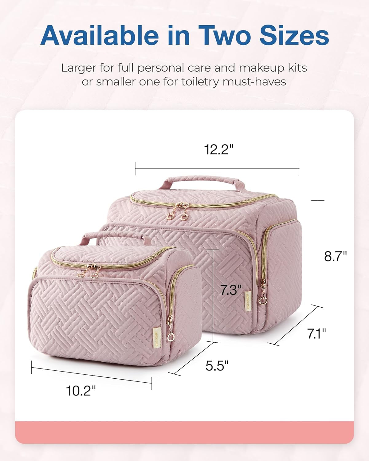 Travel Toiletry Bag, Large Wide-Open Travel Bag for Toiletries, Makeup Cosmetic Travel Bag with Handle