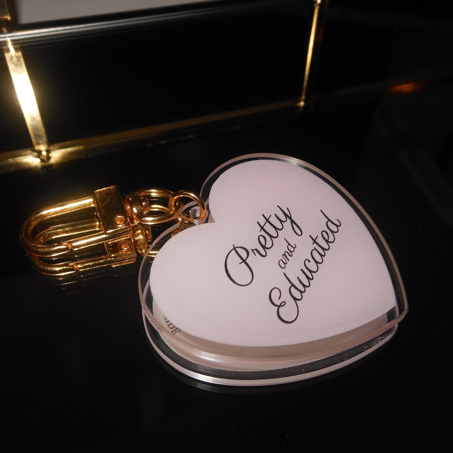 Pretty and Educated Baby Pink Keychain - Pink Keychain - Pink Aesthetic - Graduation Gift - College - Student - Pink Gifts -